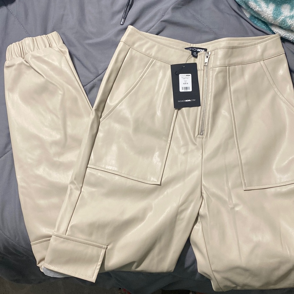 Fashion Nova Leather Jogger Pant